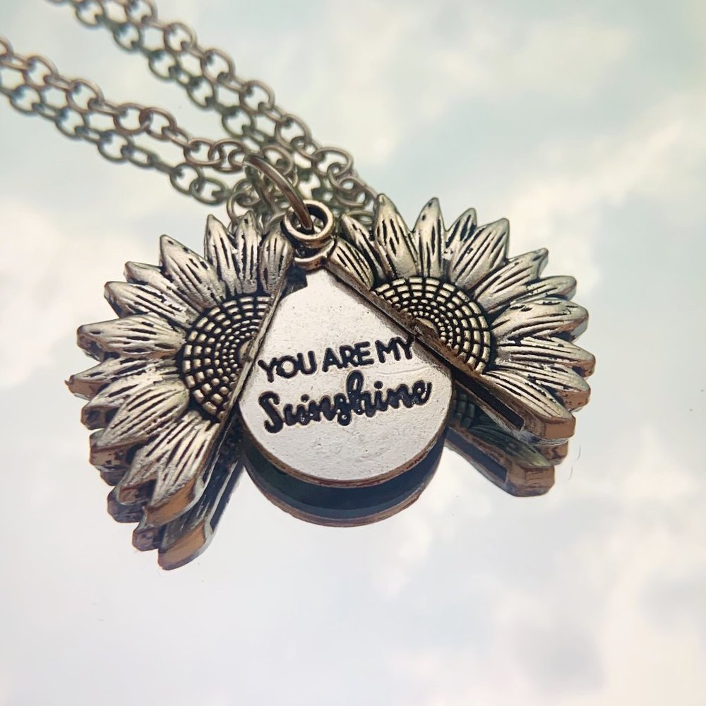 Silver You are My Sunshine Necklace